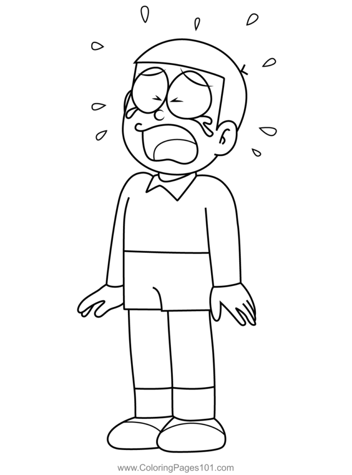 Nobita Crying Doraemon Coloring Page