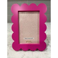 One Design Accents | Hot Bright Pink 4x6” Wood Photo Picture Frame Desk Table Decor | Color: Pink | Size: Os