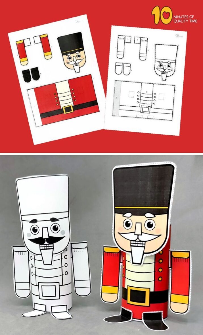 Paper Roll Christmas Nutcracker Craft