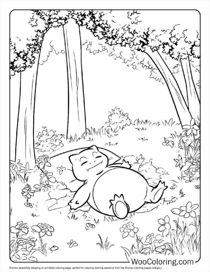 Peaceful Snorlax Coloring Page