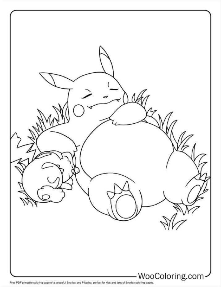 Peaceful Snorlax and Pikachu