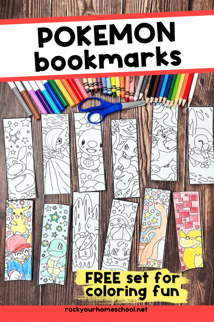 Pokemon Bookmarks to Color for Easy Fun with Kids (Free)- Rock Your Homeschool