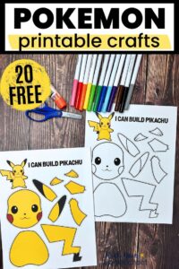 Pokemon Crafts for Fun Activities for Kids (20 Free Printables)