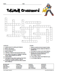 Pokemon Crossword