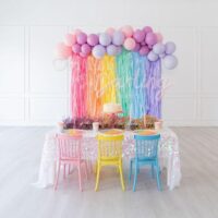 Pretty Pastel Rainbow Fringe Backdrop for Unicorn Party Decor - Rainbow Backdrop for Birthday Party Decor - Personalized Decor RainbowFringe