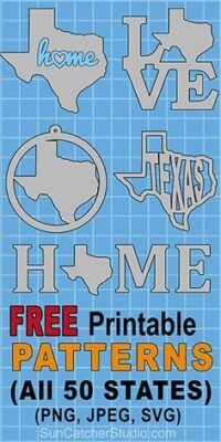 State Outlines, Maps, Stencils, Patterns, Clip Art (All 50 States) - DIY Projects, Patterns, Monograms, Designs, Templates