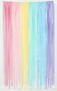 Streamer Backdrop, Fringe Backdrop, Pastel Party Decor, Pastel Rainbow Decoration, Ice Cream Party,