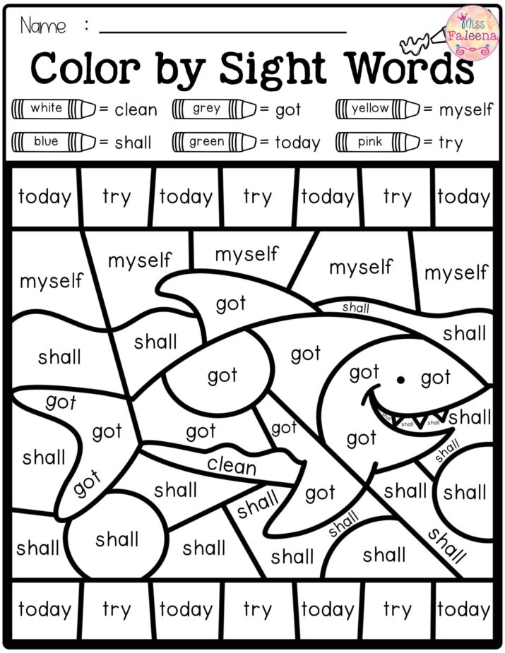 Summer Color by Code -Sight Words Third Grade