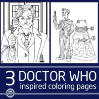 Time Lord and Dr. Who Inspired Coloring Pages