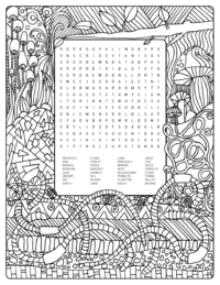 Word Search Colouring Page: Earth