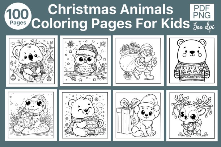 100 Christmas Coloring Pages for Kids Graphic by Skalling Dygital · Creative Fabrica