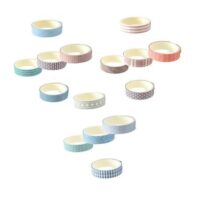 15 Rolls Pattern Tape Decor Tapes DIY Wrapping Paper Tapes for Crafts Scrapbook, Holiday Cards DecorC