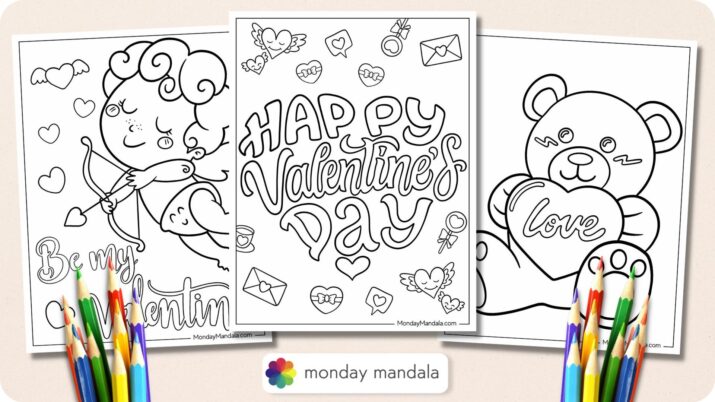 32 Valentine's Day Coloring Pages (Free PDF Printables)