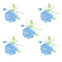 5 Pcs Clothing Embroidery Sew on Patch Applique for DIY Sewing Dreses Decor Pants Patches Wedding Thread, Size:9.50X9.00X0.10CM, Blue