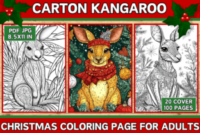 Carton Kangaroo Christmas Coloring Page