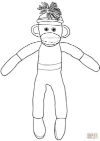 Christmas Coloring Page Sock Monkey