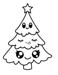 Christmas Tree Paper Coloring Page