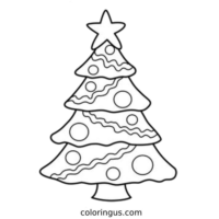 Christmas Xmas Tree Coloring Page