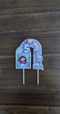 Customizable Gabby's Dollhouse cake topper