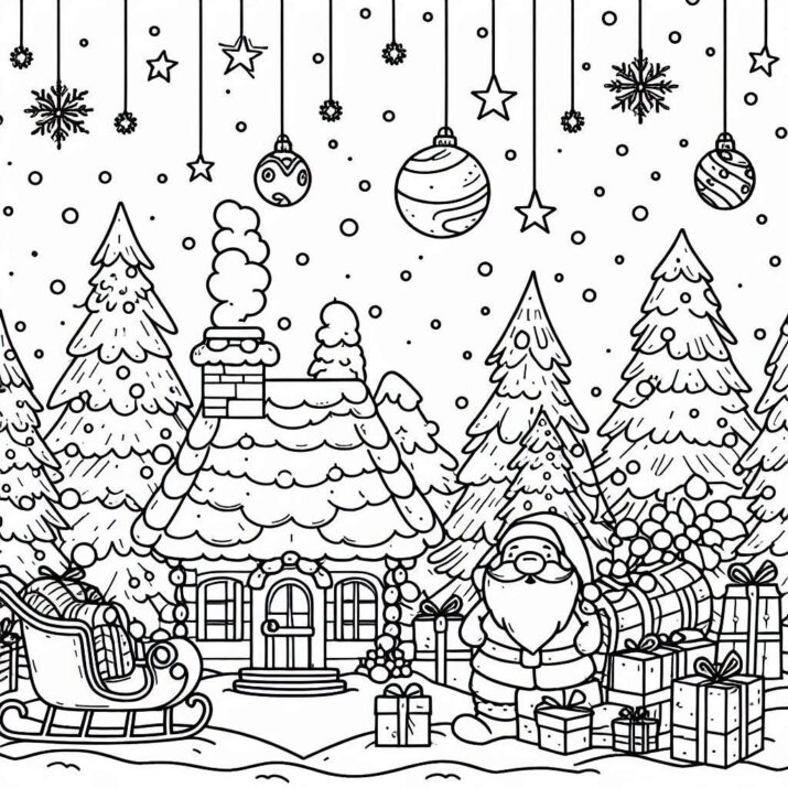 Cute Christmas Coloring Page