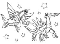 Dialga and Palkia Pokemon Coloring Pages Printable