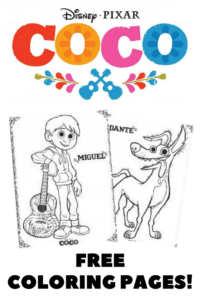 Disney's Coco Coloring Pages and Activity Sheets- free printables!