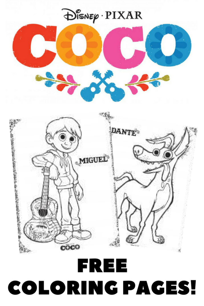 Disney's Coco Coloring Pages and Activity Sheets- free printables!