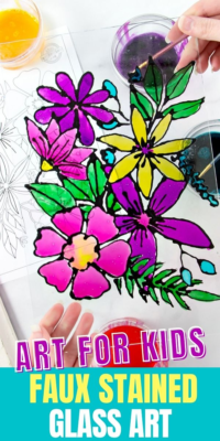 Easy & Beautiful Faux Stained Glass Painting Art for Kids