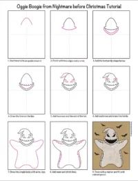 Easy How to Draw Oggie Boogie from Nightmare before Christmas Tutorial and Coloring Page