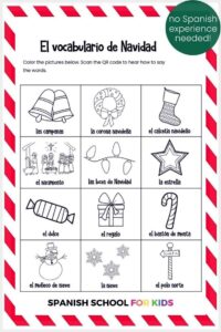 Free Printable Christmas Worksheets Vocabulary Activities in Spanish | Learn Spanish