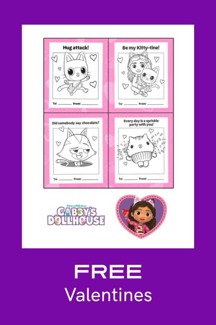 Free Printable Gabby's Dollhouse Valentines