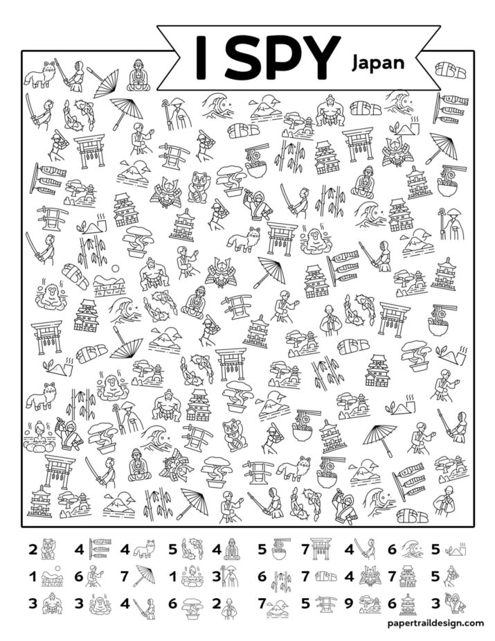 Free Printable I Spy Japan Activity | Paper Trail Design