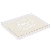 Fstaor Large White Ink Pad for Rubber Stamps, Stamp Pads Permanent for Fabric Paper Wood (White)