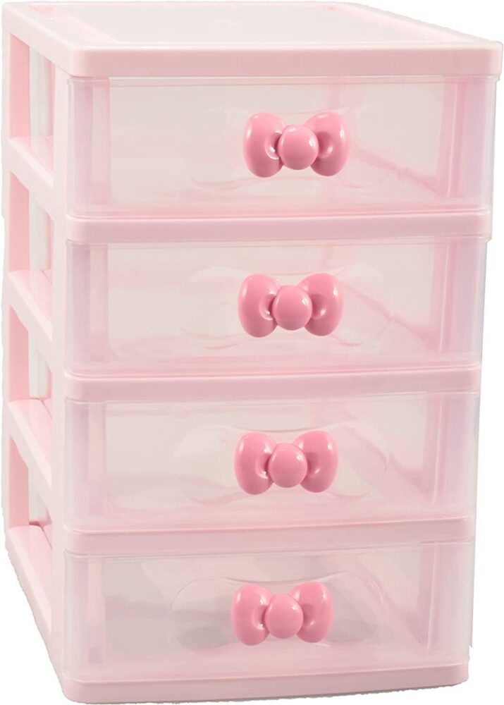 Girls Cute Lovely Color Storage Box Desktop Organizer Bathroom Bedroom Jewelry Storage Box For Storing Small Items (4 layers)