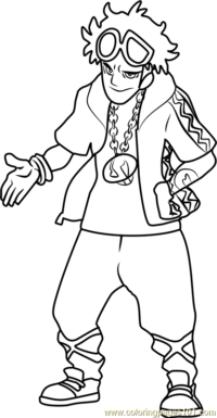 Guzma Pokemon Sun and Moon Coloring Page for Kids - Free Pokemon Sun and Moon Printable Coloring Pages Online for Kids - ColoringPages101.com | Coloring Pages for Kids