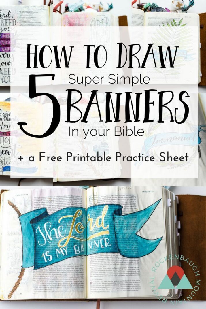 How to Draw 5 (Super Simple) Banners in Your Bible — t.His | Rock This Revival