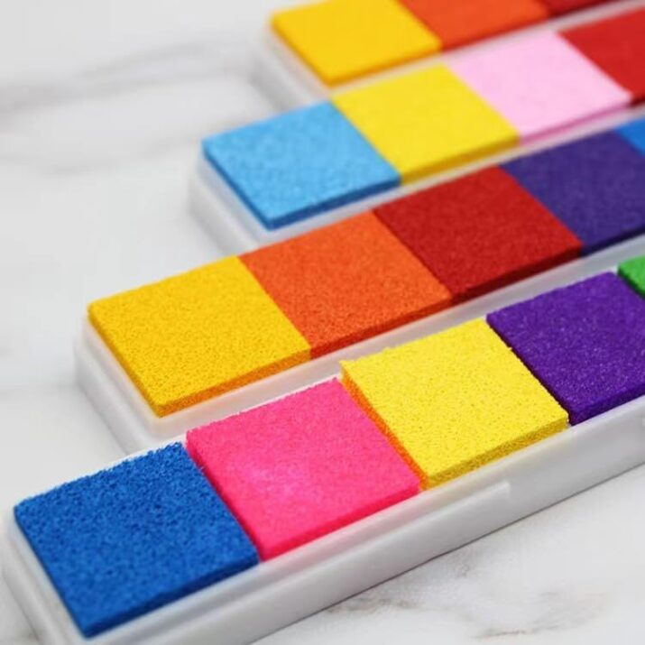 Ink Pad, 4PCS Washable Ink Stamp Pad for Rubber Stamp, 24 Colors