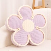 Kcvvcr Flower Pillow, Soft Flower Shaped Floor Cushion, Flower Decorative Throw Pillow, Cute Flower Seating Cushion, Flower Room Décor Plush Pillows for Sofa Couch Bed (17.7 Inch, Lavender)