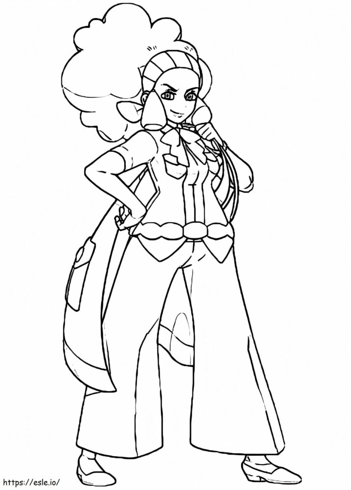 Lenora Pokemon Gym Leader coloring page