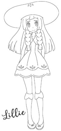 Lillie Coloring Page Pokemon Sun & Moon Alola Lily Lilly