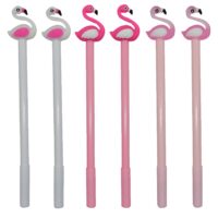 Maydahui 12 PCS Flamingo Gel Pen Cute Cartoon Animal Pens Novelty Creative Pen 3 Color Black Ink for Office School Party Stationery Supplies