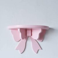 PEXIZUAN Kawaii Wood Floating Shelf Pink Room Decor (Pink)