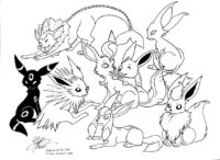 Pokemon Eevee Evolutions Coloring Pages Sketch Coloring Page