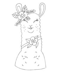 Printable Christmas Llama Coloring Pages