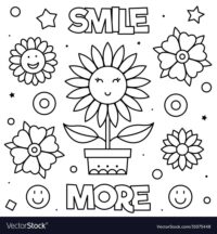 Smile more coloring page vector image on VectorStock