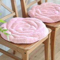 Soft And Comfortable Cushion Plush Rose Cushion Pillow Relief Back Coccyx Sciatica And Coccyx Pain Relief Chair Cushion For Home Office Sofa, Size:45  X 45  / 17.7  x 17.7, Pink