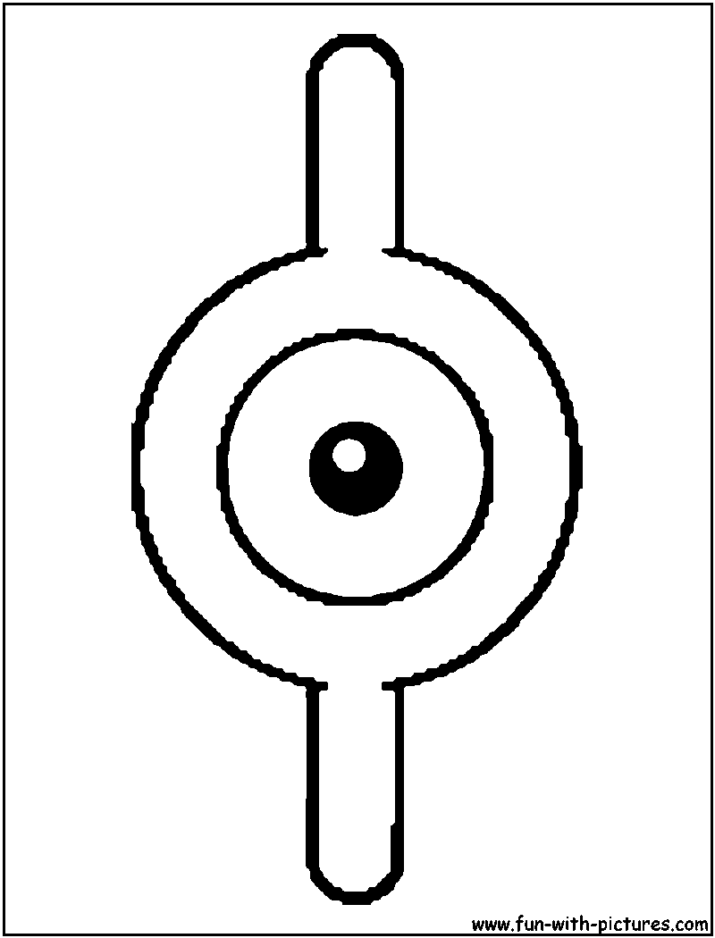 Unown I Coloring Page