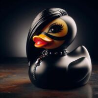 Vikakiooze Duckieville Duck Gothic Punk Duck, Novelty Duck Ornaments Halloween Decoraction, The 80's Punk Duck, Dark Satanic Duck Gothic Gifts (Lady Valentina Duck)